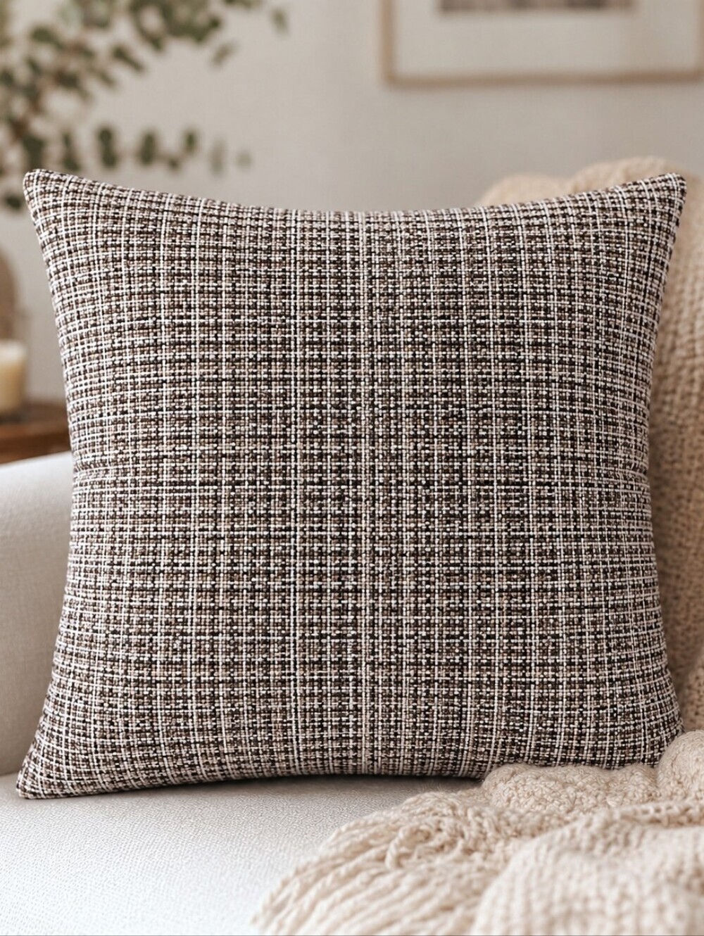 Tweed Throw Pillow Cover NWT